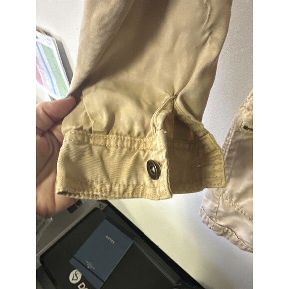 Anthropologie Tan Utility Romper Shorts Collared Zip Pockets Jumpsuit Size Small - Picture 5 of 8